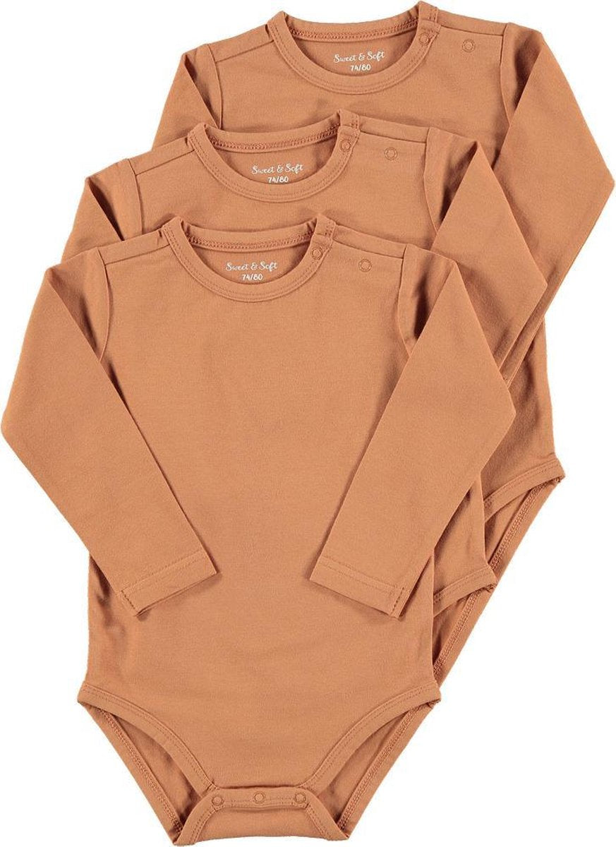 Zeeman romper biologisch katoen - maat 86/92 - bruin - 3 stuks