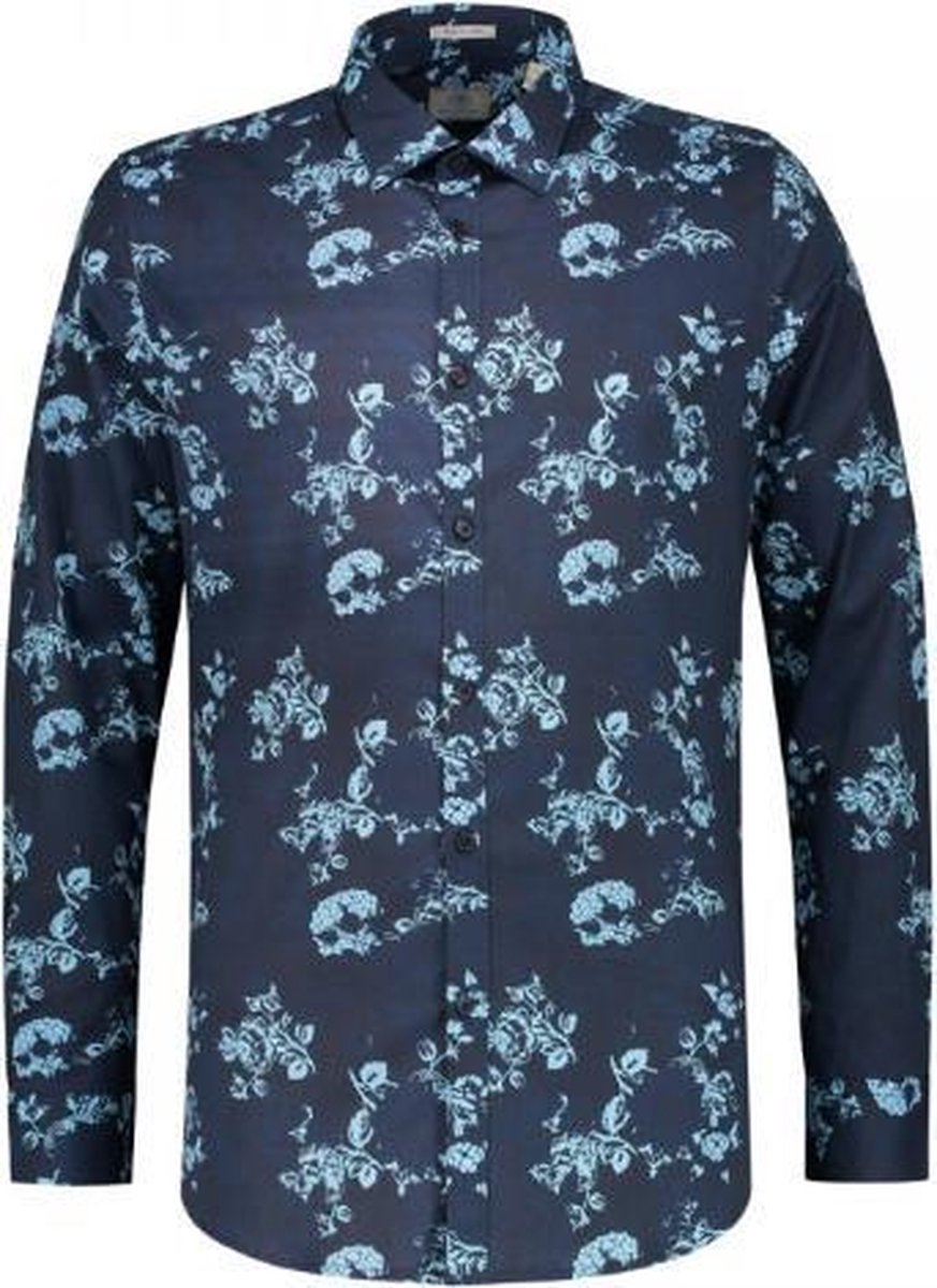 Dstrezzed Overhemd Slim Fit Print Navy (303208 - 649)