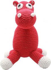 Naturezoo Knuffeldier Nijlpaard Gehaakt 20 Cm Rood