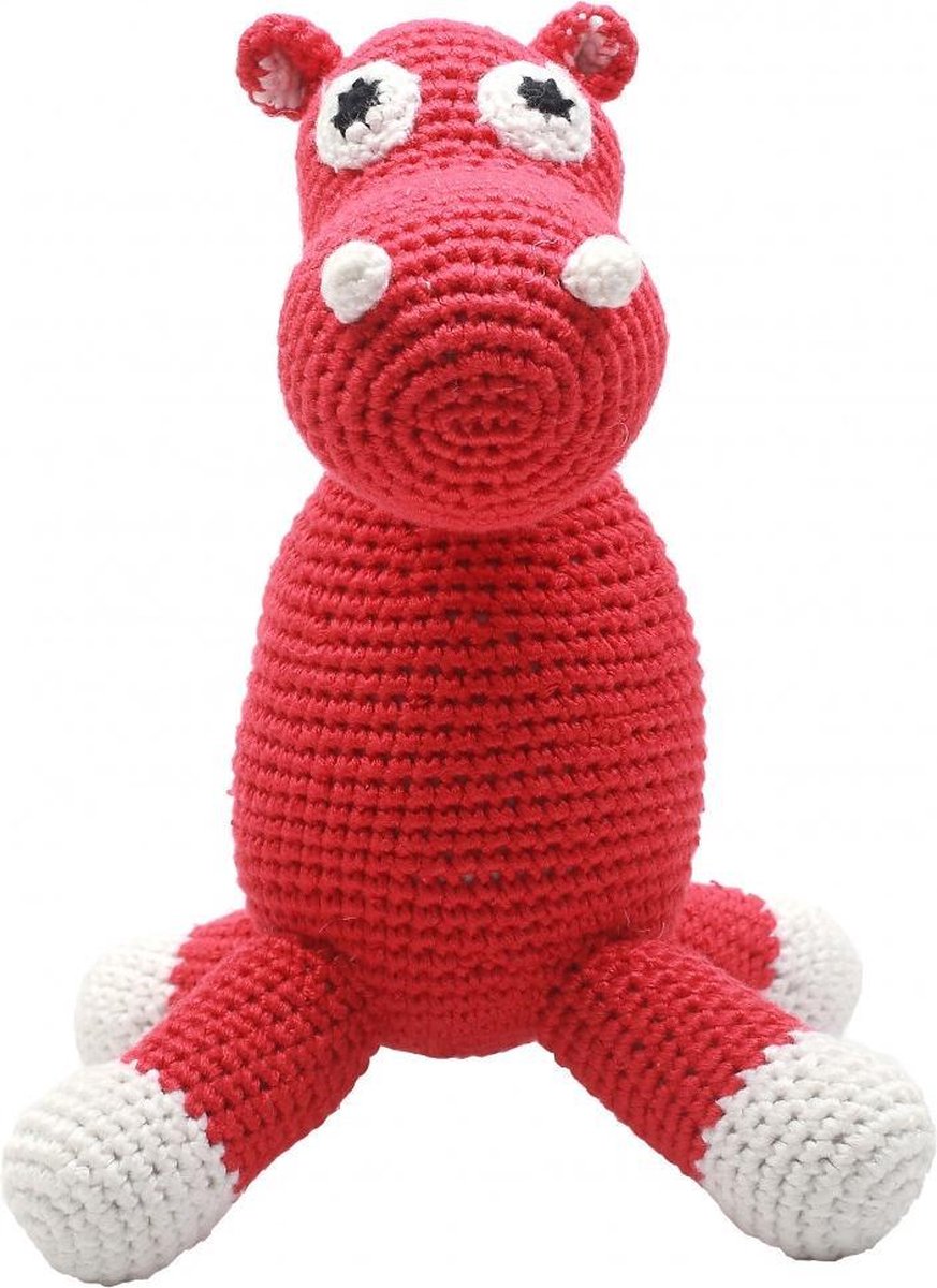 Naturezoo Knuffeldier Nijlpaard Gehaakt 20 Cm Rood