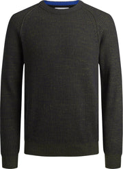 JACK&JONES -JJPANNEL KNIT CREW NECK. Heren Trui - Maat S