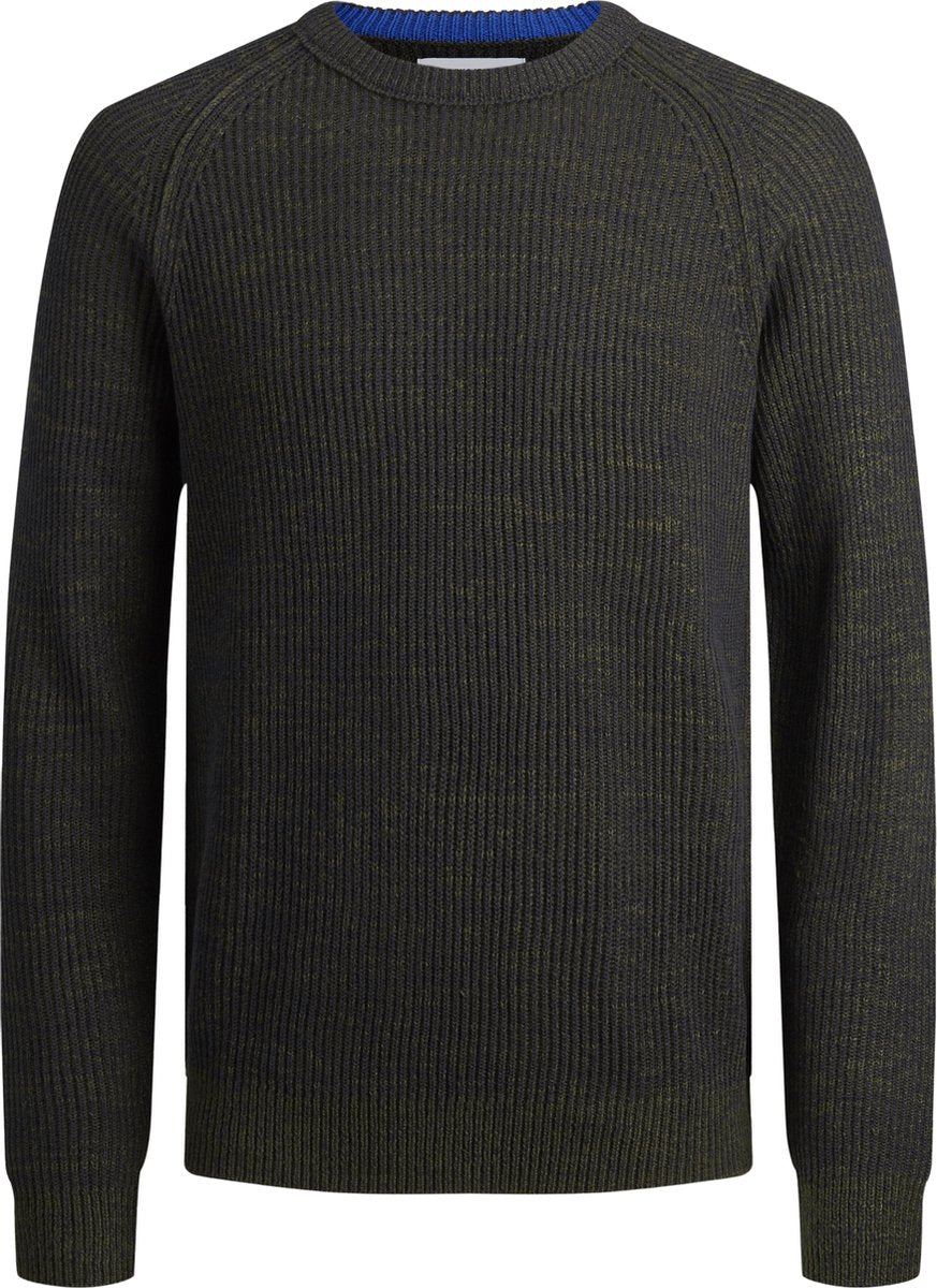 JACK&JONES -JJPANNEL KNIT CREW NECK. Heren Trui - Maat S