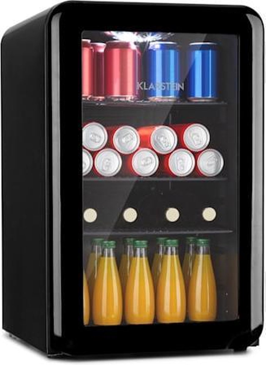 Klarstein PopLife drankenkoeler koelkast 70 liter - 0-10°C - 39 dB - dubbel verglaasde deur - rond retrodesign