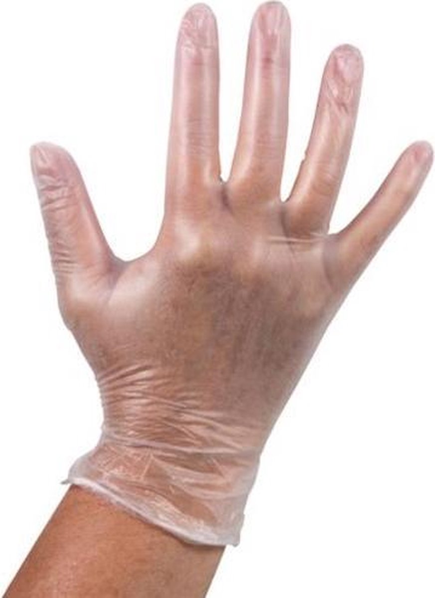 Wegwerp handschoenen Vinyl handschoenen Wit Poedervrij maat S doos 100 stuks