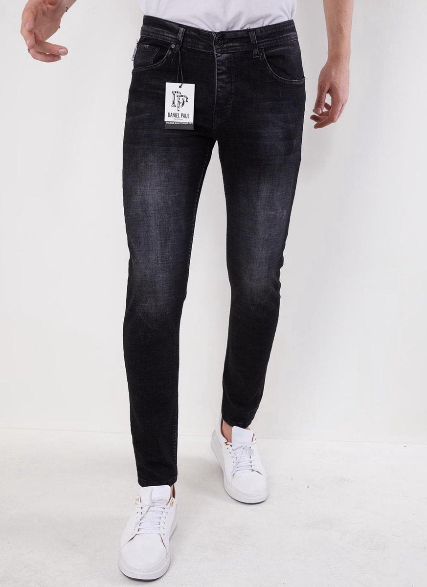 TRUE RISE Heren Jeans Slim Fit - 5508 - Zwart - Maten: 33