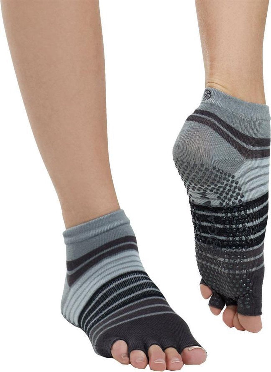 Gaiam Toeless Socks Sportsokken Unisex - Grijs; Zwart - Maat 36-40