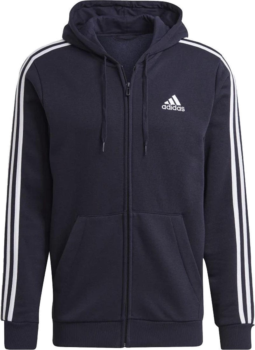 adidas Essentials Fleece FZ Hood Heren - Navy - maat XXXL