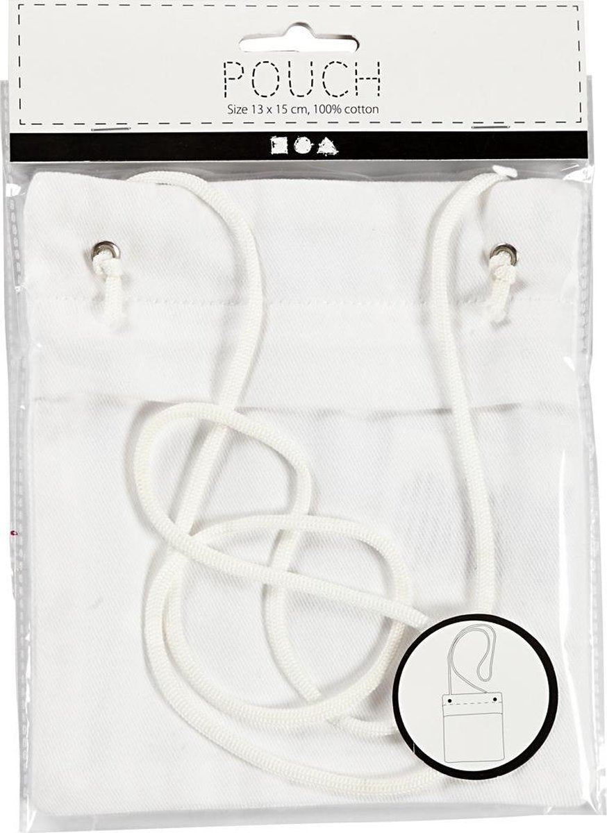 Hangportemonnee Wit 130x150mm - 1 st.
