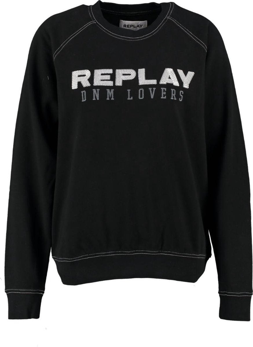 Replay zwarte oversized sweater - valt ruim - Maat XS