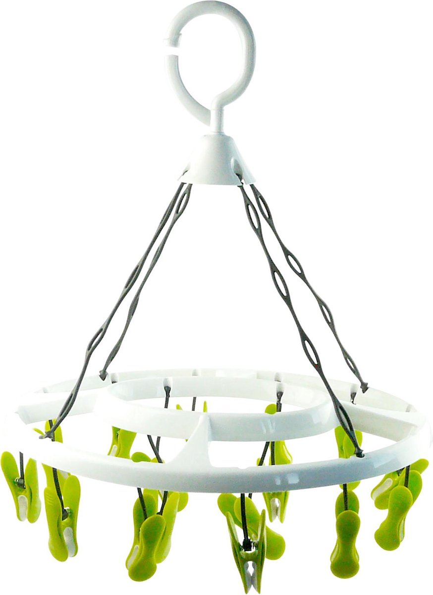 LaundrySpecialist® Handige droogcarrousel met 16 soft-grip wasknijpers ca. 34x26 cm