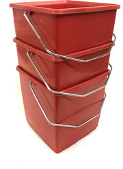 3 stuks professionele emmer met hengsel 25 liter Rood