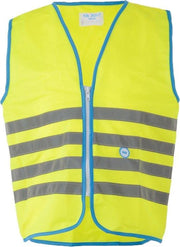 Veiligheidshesje Wowow Fun Fietsjas - Maat XL (11-14 jr) - Unisex - geel/blauw/zilver