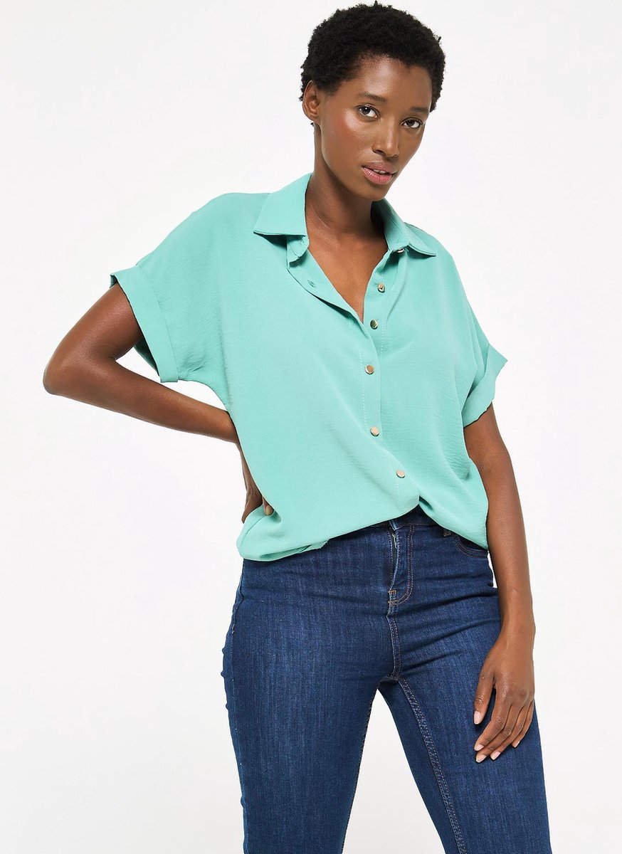 Basic blouse met korte mouwen - Licht Groen