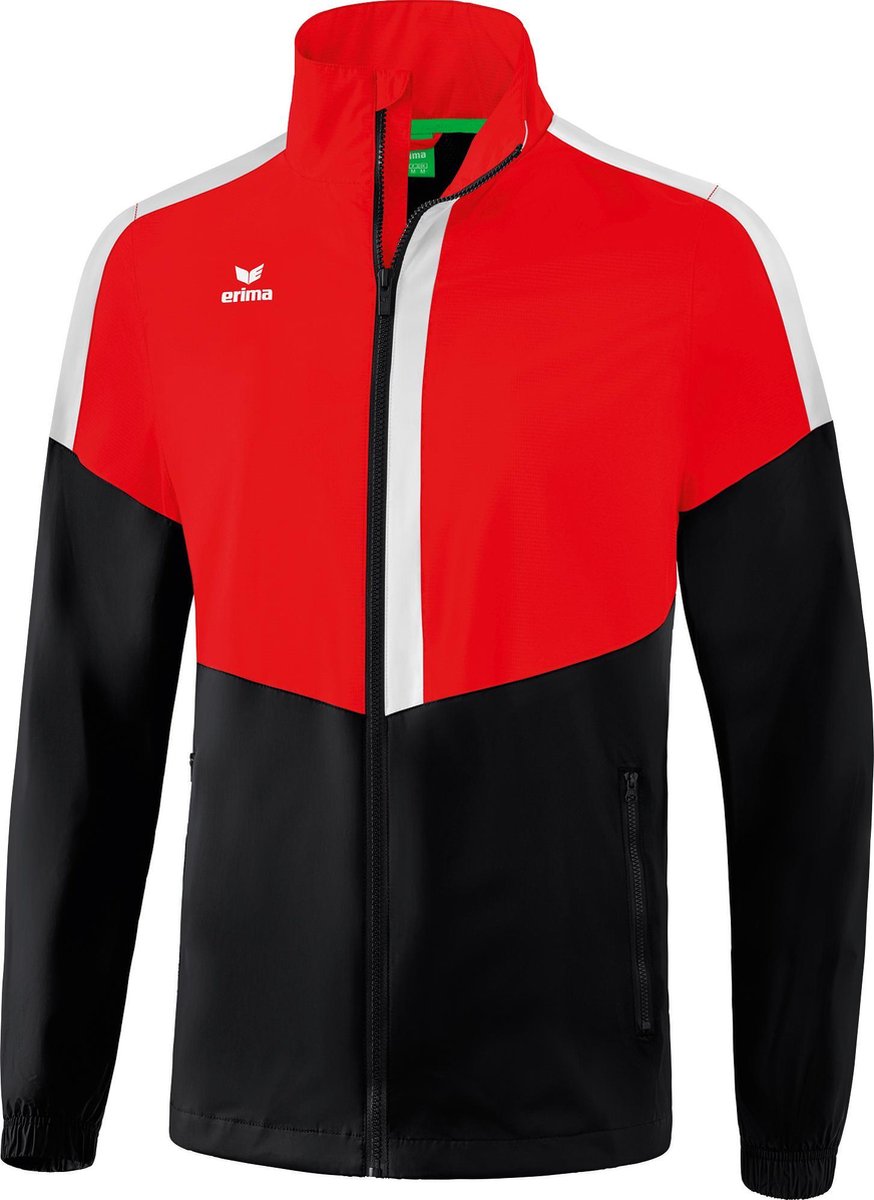 Erima Allweatherjack Squad Junior Polyester Zwart/rood Maat 152