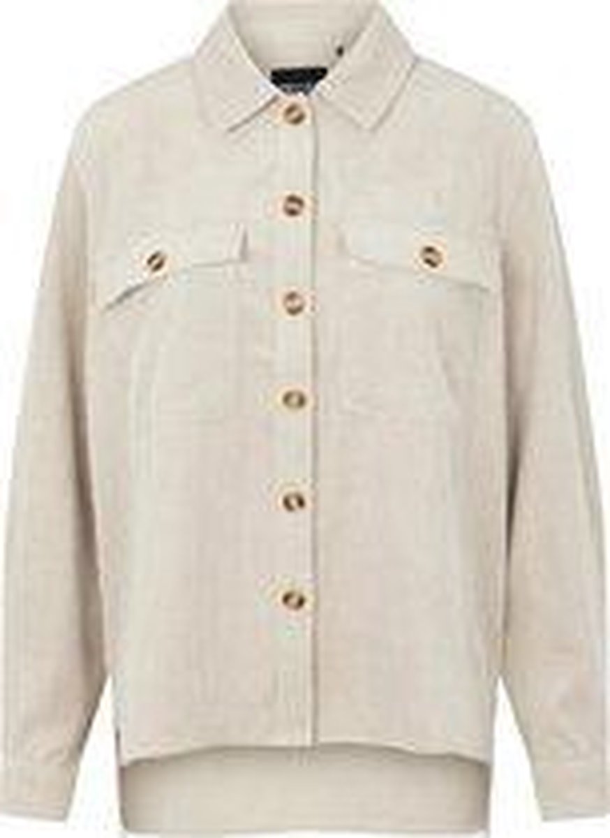 Pieces dames 17113576Leffi LS shirt D2D WHITE PEPPER Blouse - Maat XS