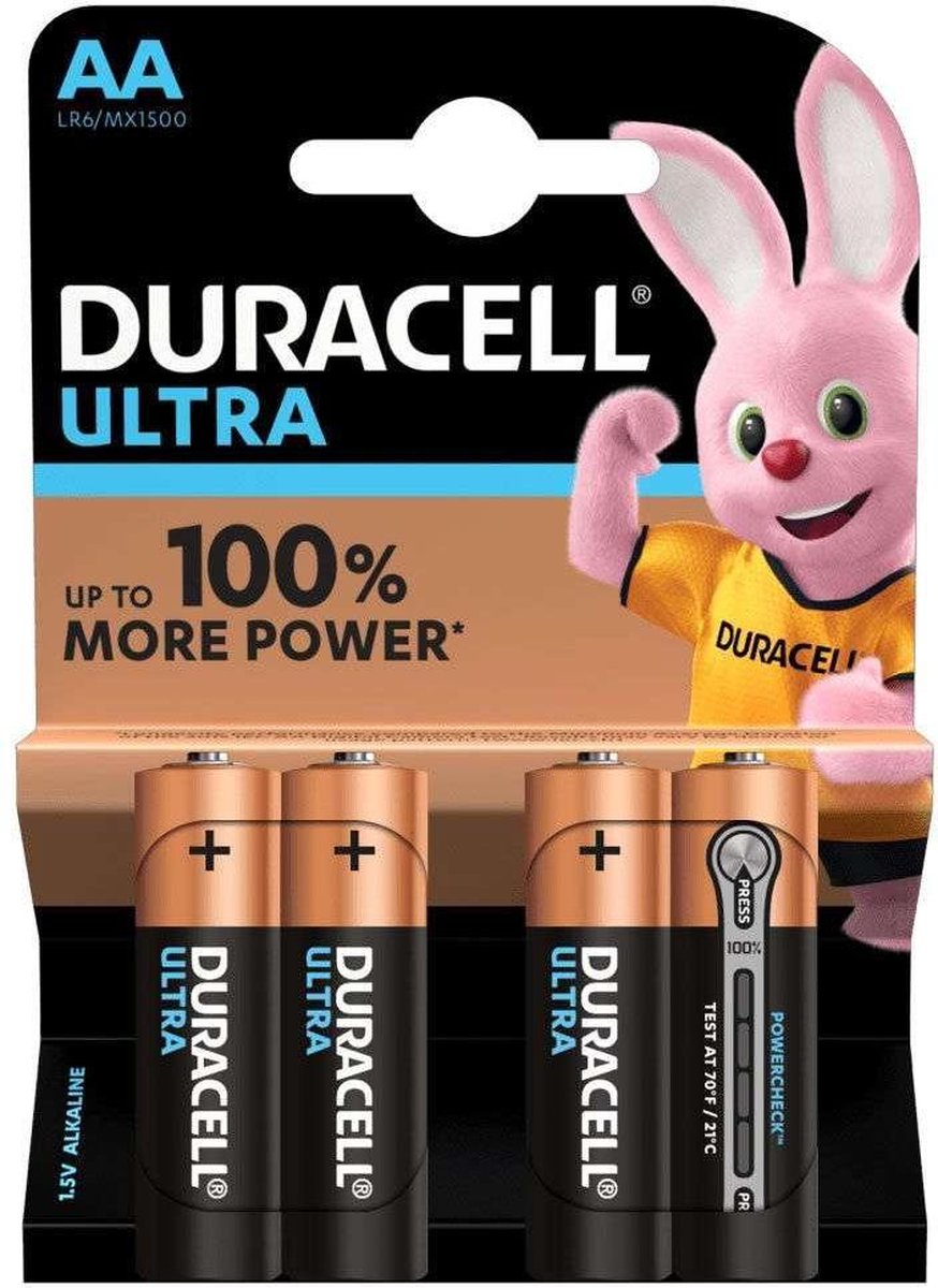 Duracell - Ultra alkaline AA-batterijen - 4 Stuks