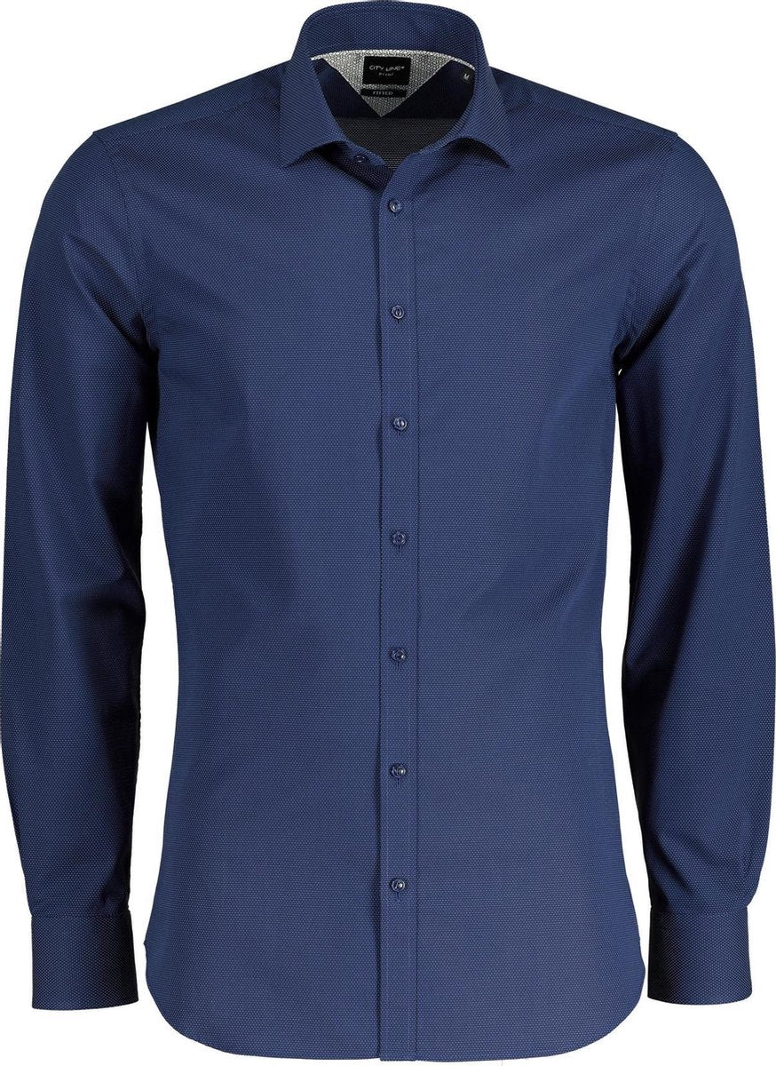 City Line By Nils Overhemd - Body Fit - Blauw - M