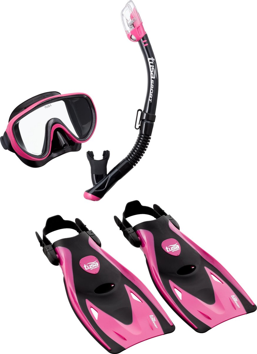 Tusa Serene Travel snorkelset Roze M