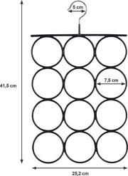 Nancy's Coalville Sjaalhanger - Kledinghanger - Sjaalhouder - Anti-Slip - 12 Lussen - 42 x 25 cm - Diameter 7.5 cm - Zwart