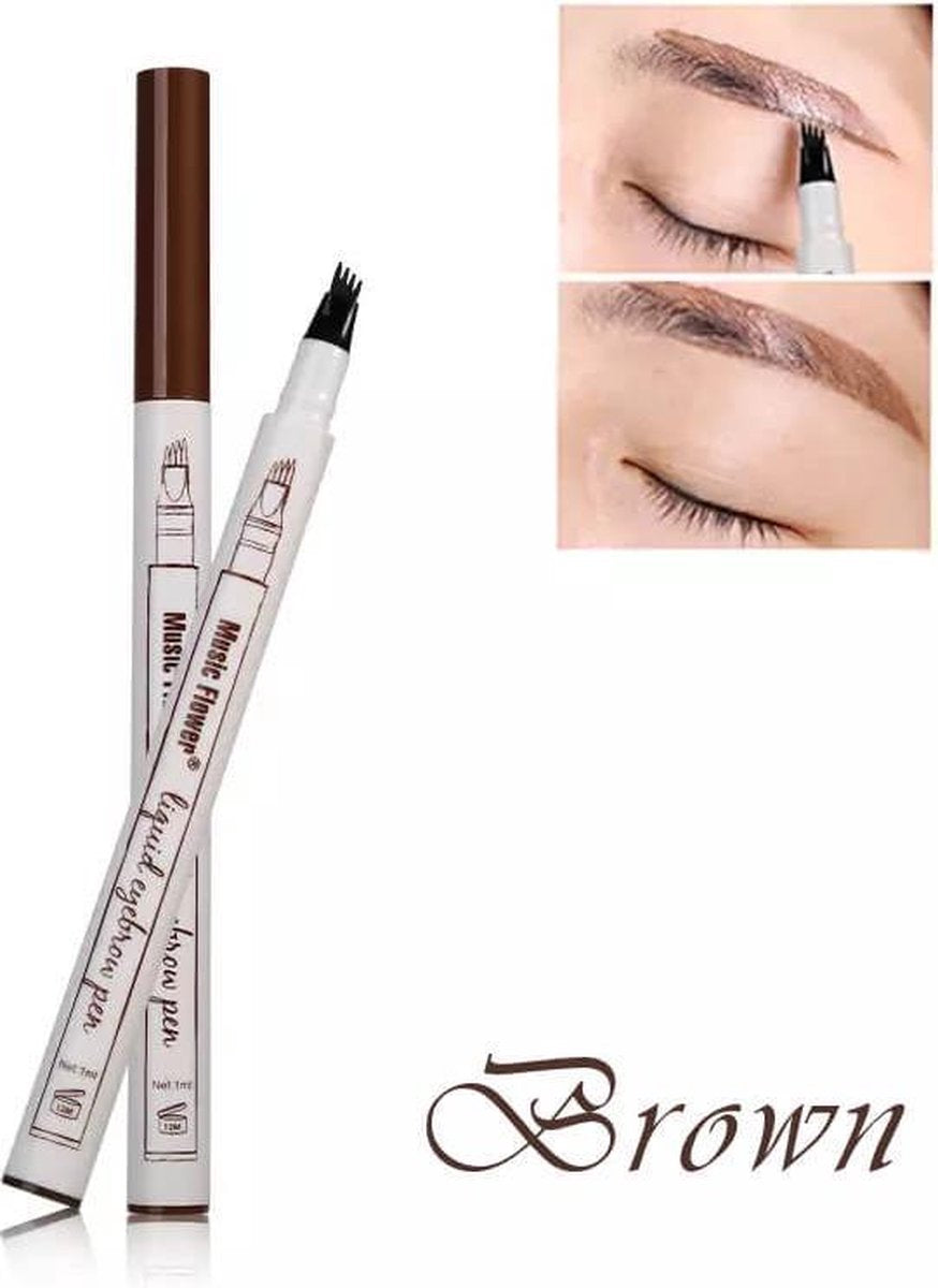 Dermarolling Waterproof Liquid Eyebrow Pen 02 Brown