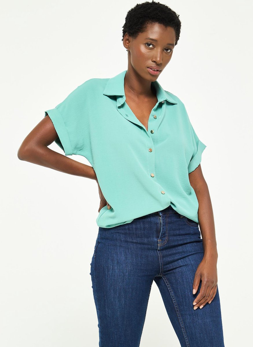 Basic blouse met korte mouwen - Licht Groen