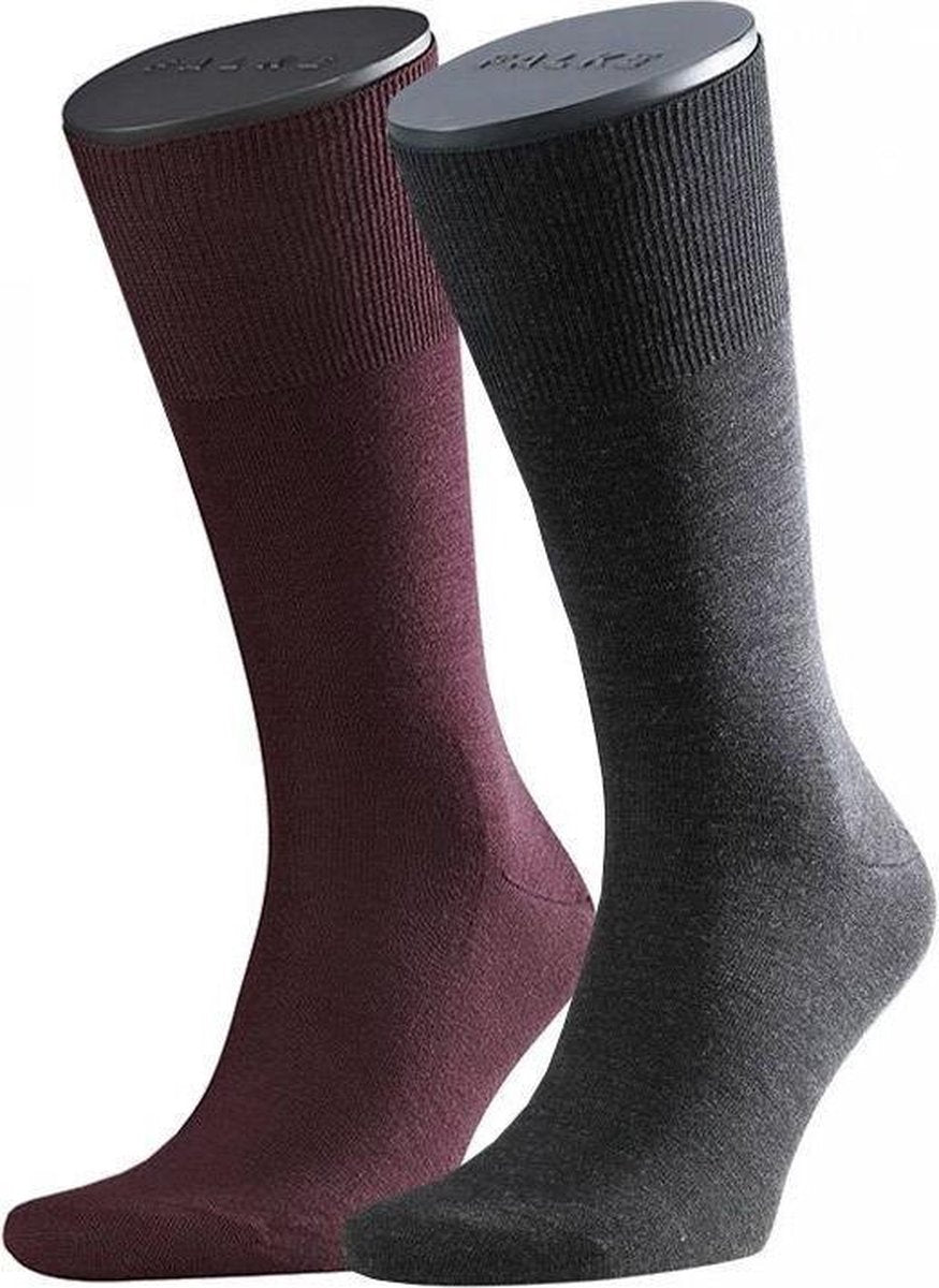 FALKE - airport 2-pack grijs & rood - 47-48