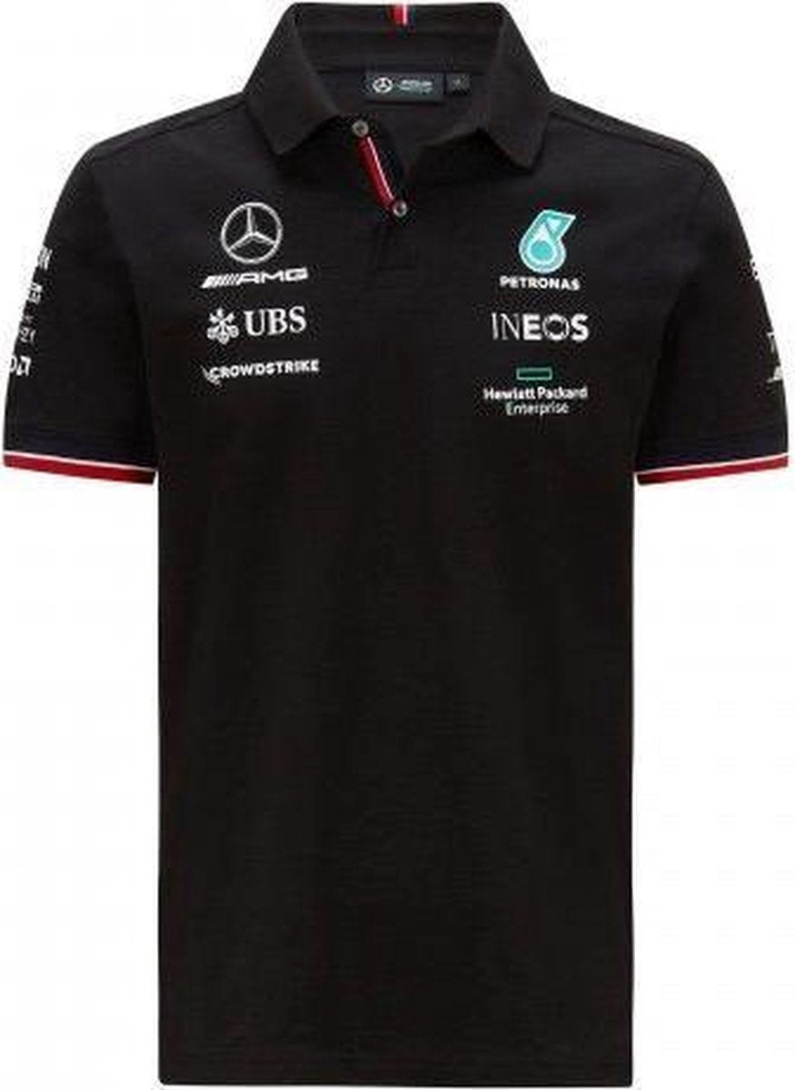 Mercedes GP Team Mens Polo Black-3 S