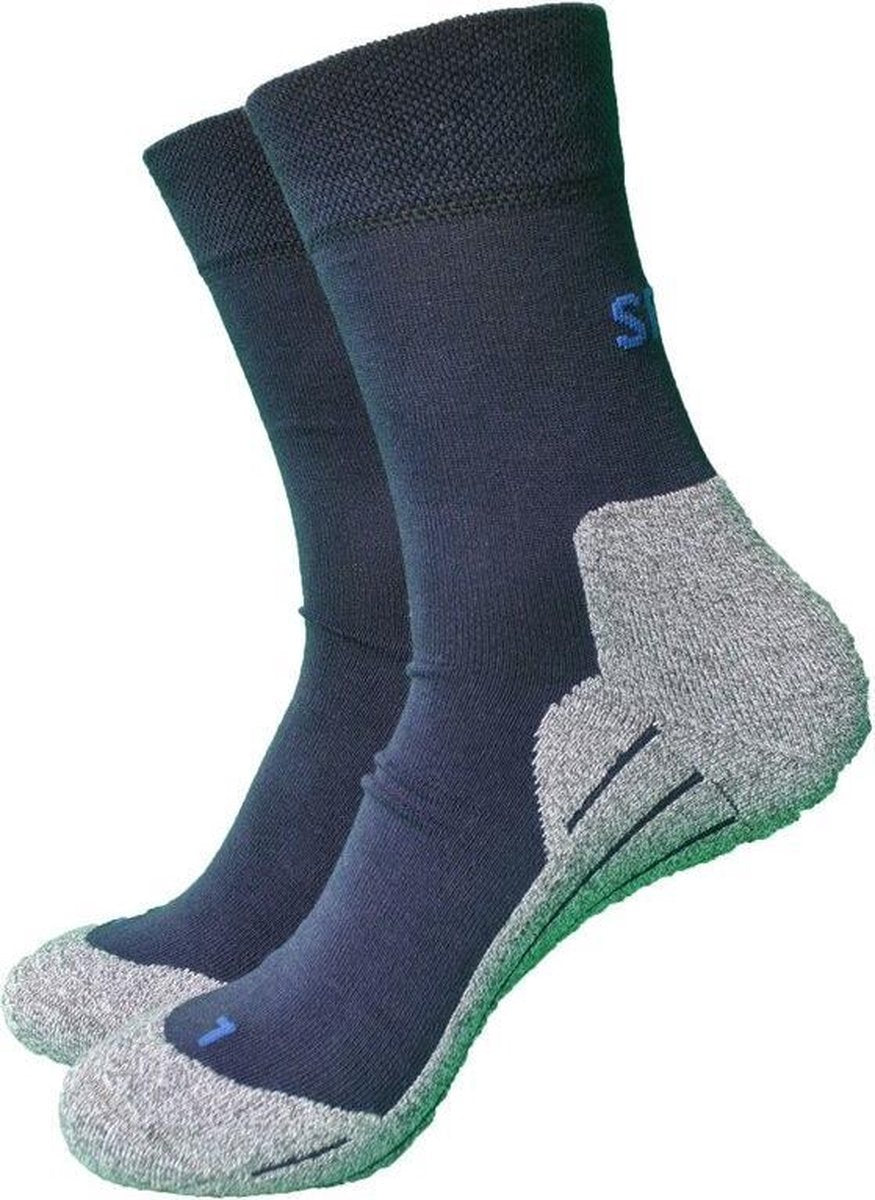 2-pack Wandelsokken - Maat 35-38 - Blauw - Naadloos - Coolmax - links/rechts - ( 2 paar )