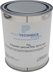 Polyester Gelcoat RAL 9010 (Zuiver wit) 1 kg + MEPK Verharder - Polyester Verf