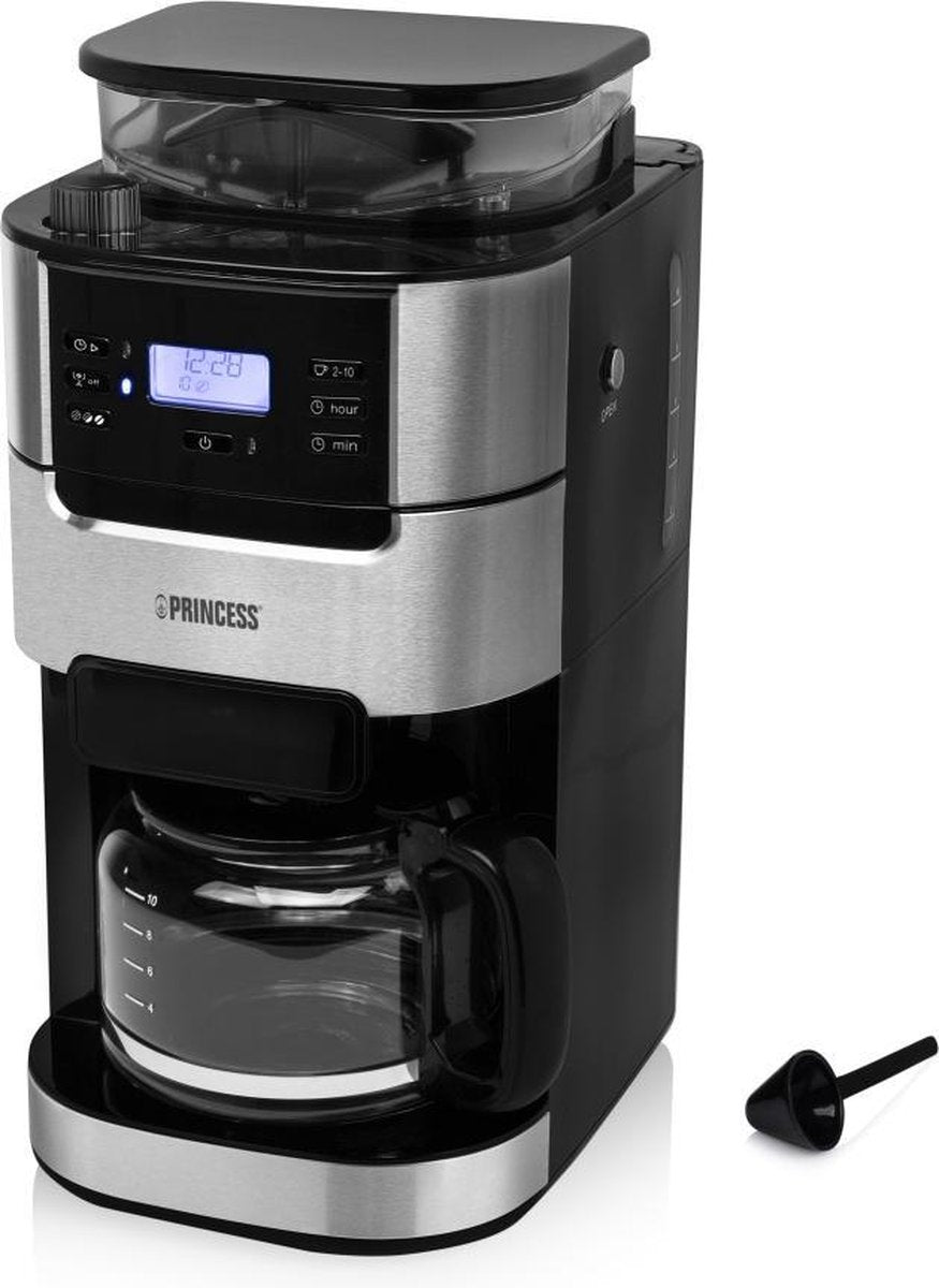 Princess 01.249411.01.001 Koffiezetapparaat Zilver-zwart Capaciteit koppen: 10 Warmhoudfunctie