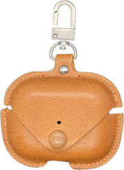 Hoes - Etui - Leer - Lichtbruin - geschikt voor Airpods Pro