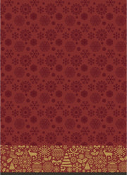 2x Kerst thema tafellakens/tafelkleden donkerrood 138 x 220 cm - Kerstdiner tafeldecoratie versieringen - Tafelversiering/tafeldecoratie