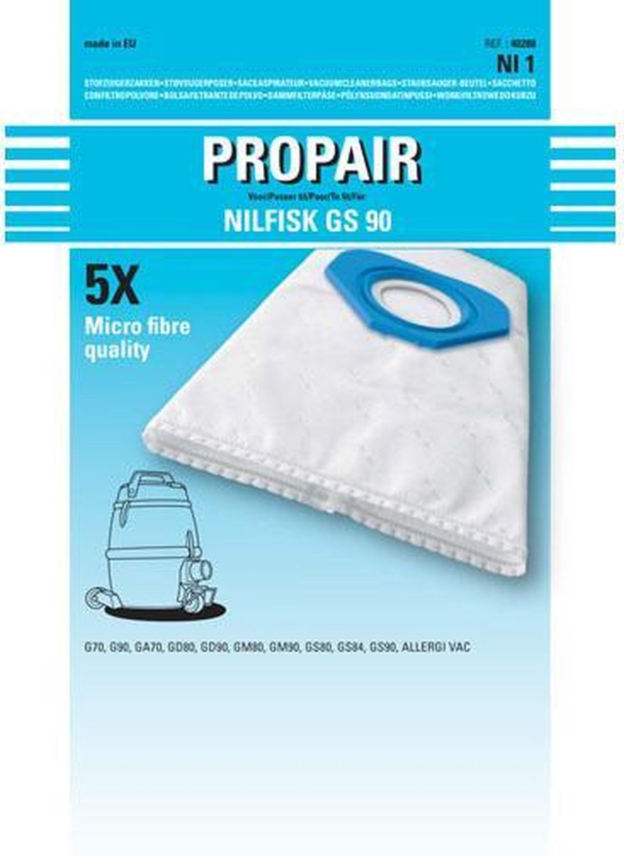 NILFISK - STOFZUIGERZAK PROPAIR GS 90 DUBBELW. SET 5 STUKS -