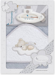 Interbaby Badaccessoires Cloud 100 Cm Katoen Grijs 2-delig