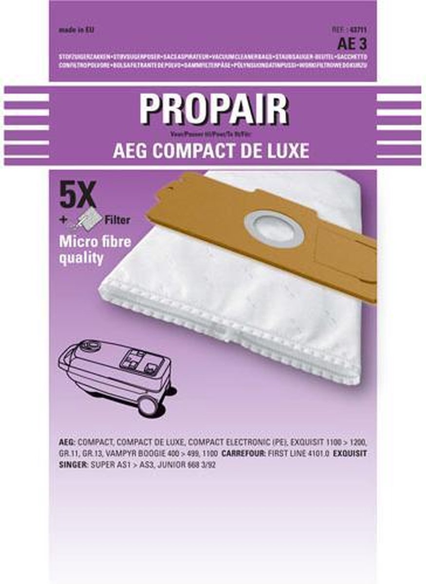 AEG - STOFZUIGERZAK PROPAIR COMPACT 400 GR11+13 (5+1mf) - 9000876046