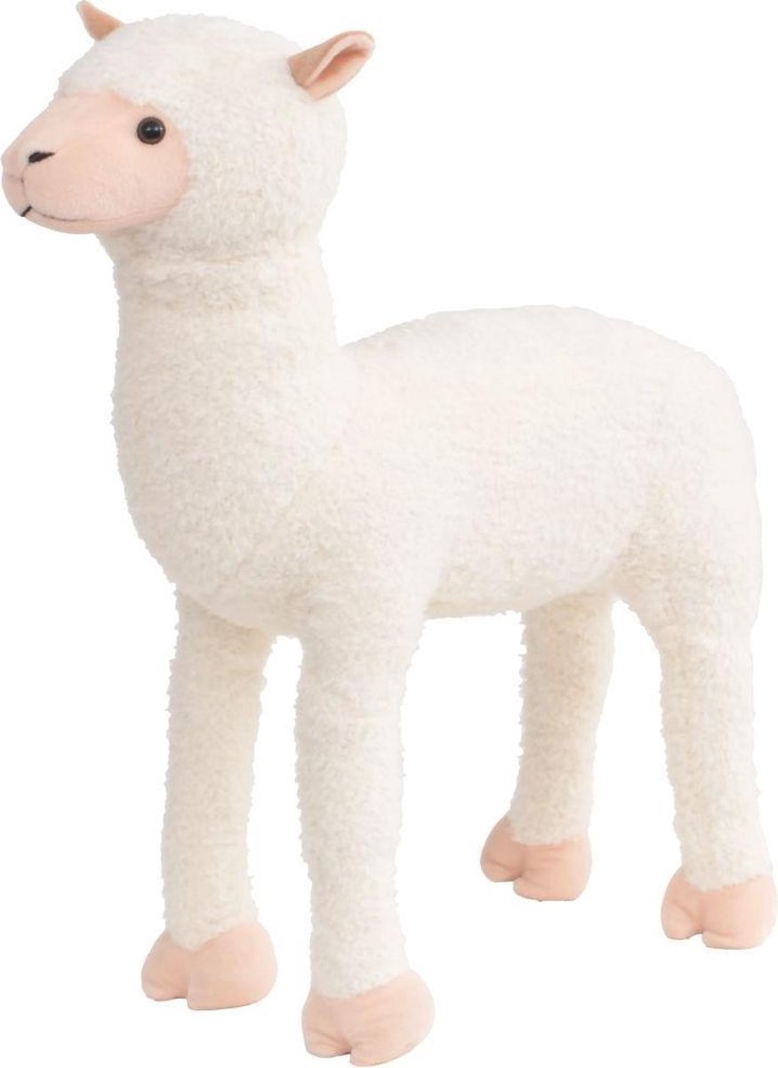 vidaXL Speelgoedalpaca staand XXL pluche wit