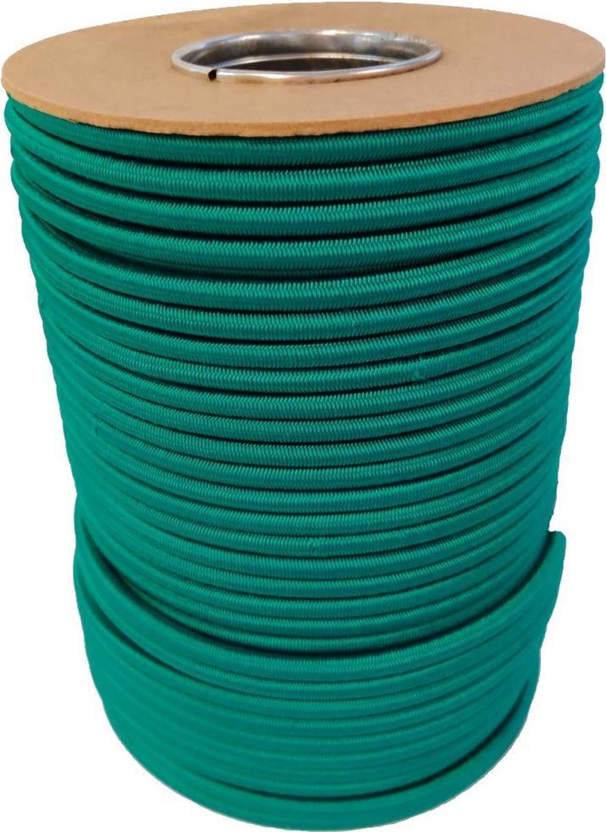 100 meter Elastisch Touw - Groen - 8mm - elastiek op rol