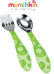 Munchkin Vork en lepel voor peuters - Groen