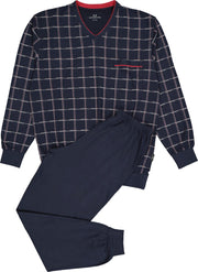 Blauw geruite herenpyjama Gotzburg