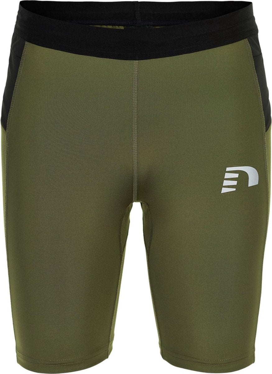 Newline Short  Sportlegging - Maat XL  - Mannen - olijfgroen/zwart