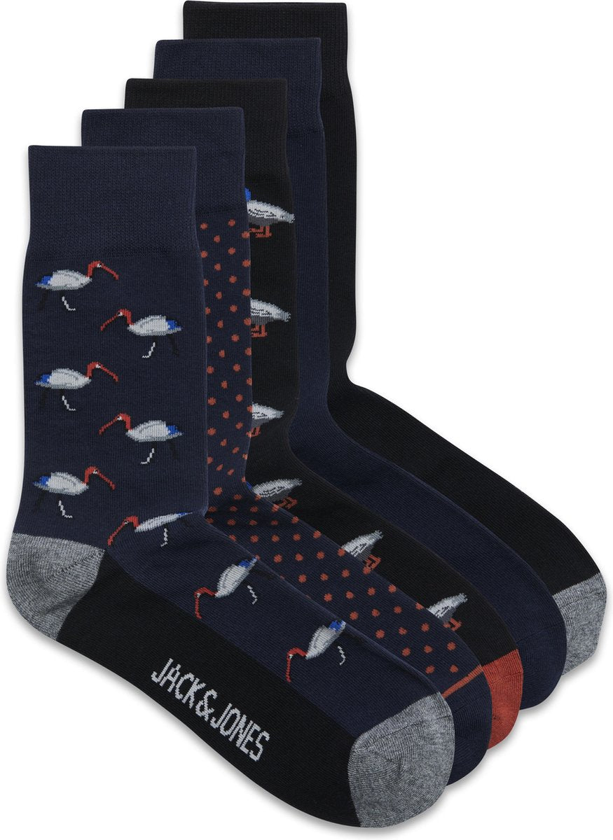 JACK&JONES ACCESSORIES JACFLYING SOCKS 5 PACK Heren Sokken (regular) - Maat ONE SIZE