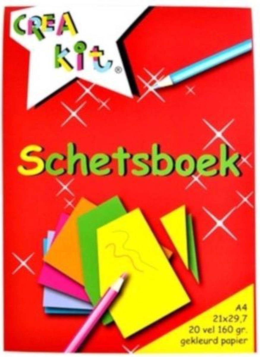 Crea-kit Schetsblok Junior A4 Gekleurd Papier 20 Vellen
