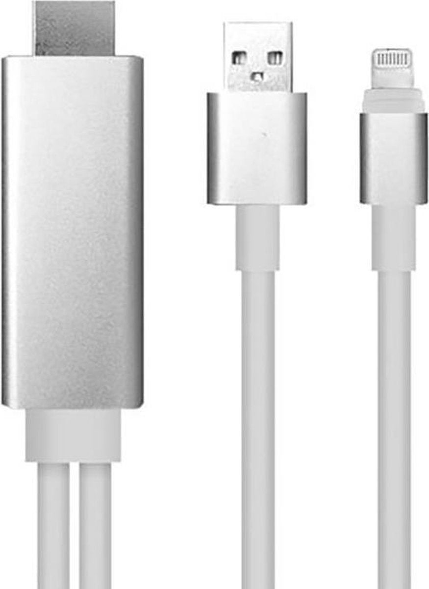 Garpex® HDMI naar Lightning kabel Digital AV HD TV Adapter 2.0 meter Zilvergrijs