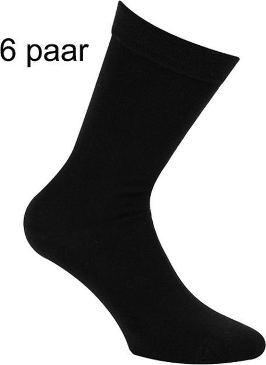 Huissokken | Multi-pack | Boru Bamboe Sokken Unisex | Zwart | 6 paar  - Maat 39-42