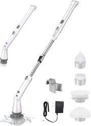 Scrubber - Elektrische Schrobber - Multifunctioneel Schrobborstel - Elektrische Schoonmaakborstel - Verstelbaar - 45 Graden Draaibaar - Voor Badkamer & Keuken - Incl. 4 Borstels & Hanger