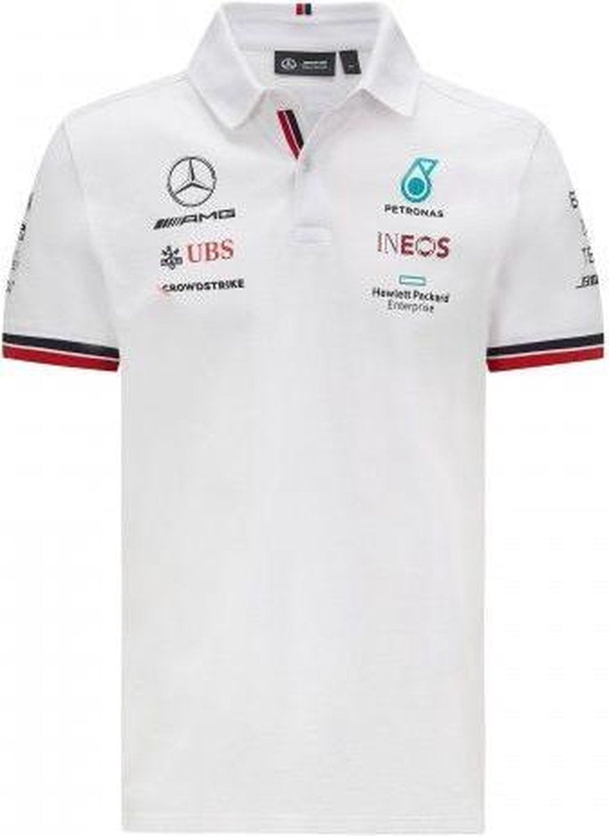Mercedes GP Team Mens Polo White-4 M