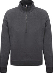 Fruit Of The Loom Heren Ritssluiting Neck Sweatshirt (Donker Heather)
