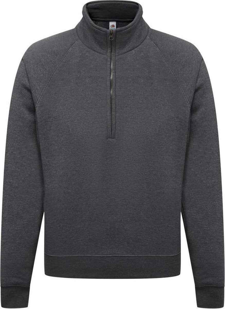 Fruit Of The Loom Heren Ritssluiting Neck Sweatshirt (Donker Heather)