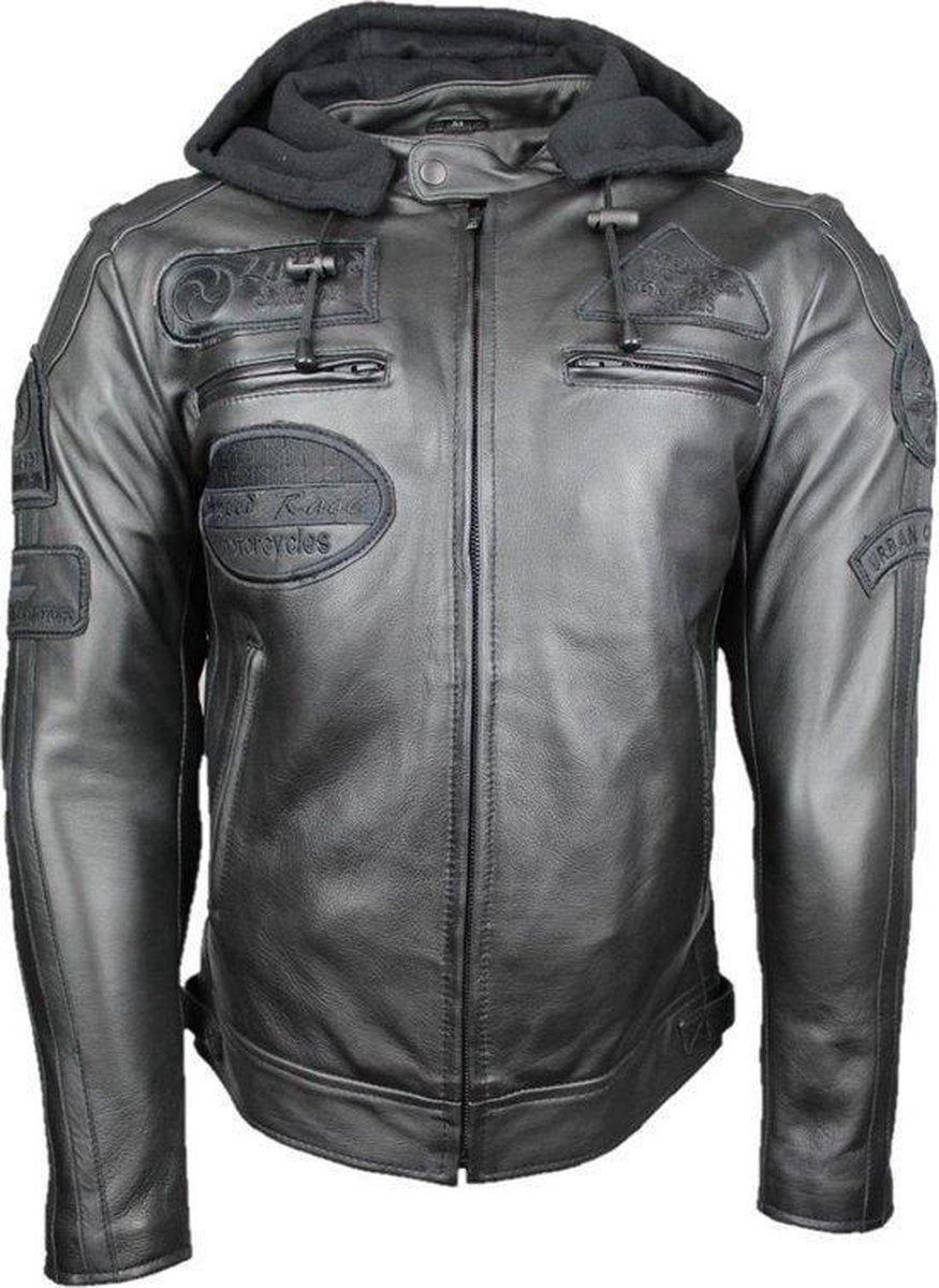 URBAN 5884® Fifty Eight Heren Black Edition Mooi Rund Leer Urban leather-- 7XL
