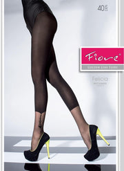 Zwart Fiore panty met detail op enkel Felicia - 4